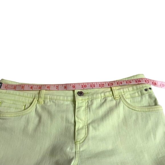 CHICO’S ‘SO SLIMMING’ Crop Pale Green 5 Pocket Gabardine Trousers Sz 12 / L - Picture 5 of 9